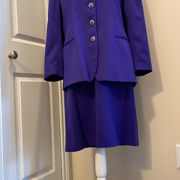 Suitsme woman’s Business wear Purple Suit 16 EUC Midi Pockets Buttons lined - Picture 4 of 16